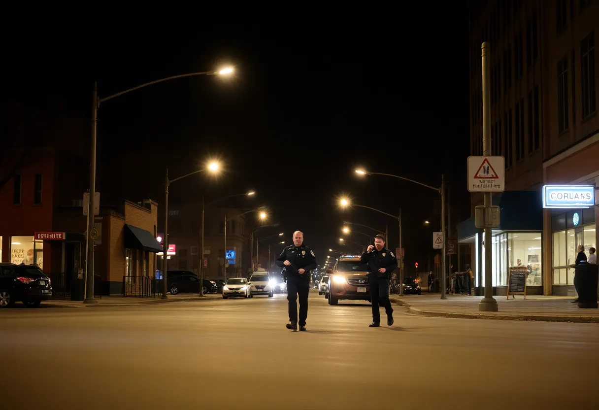 Police officers patrolling a Kansas City street