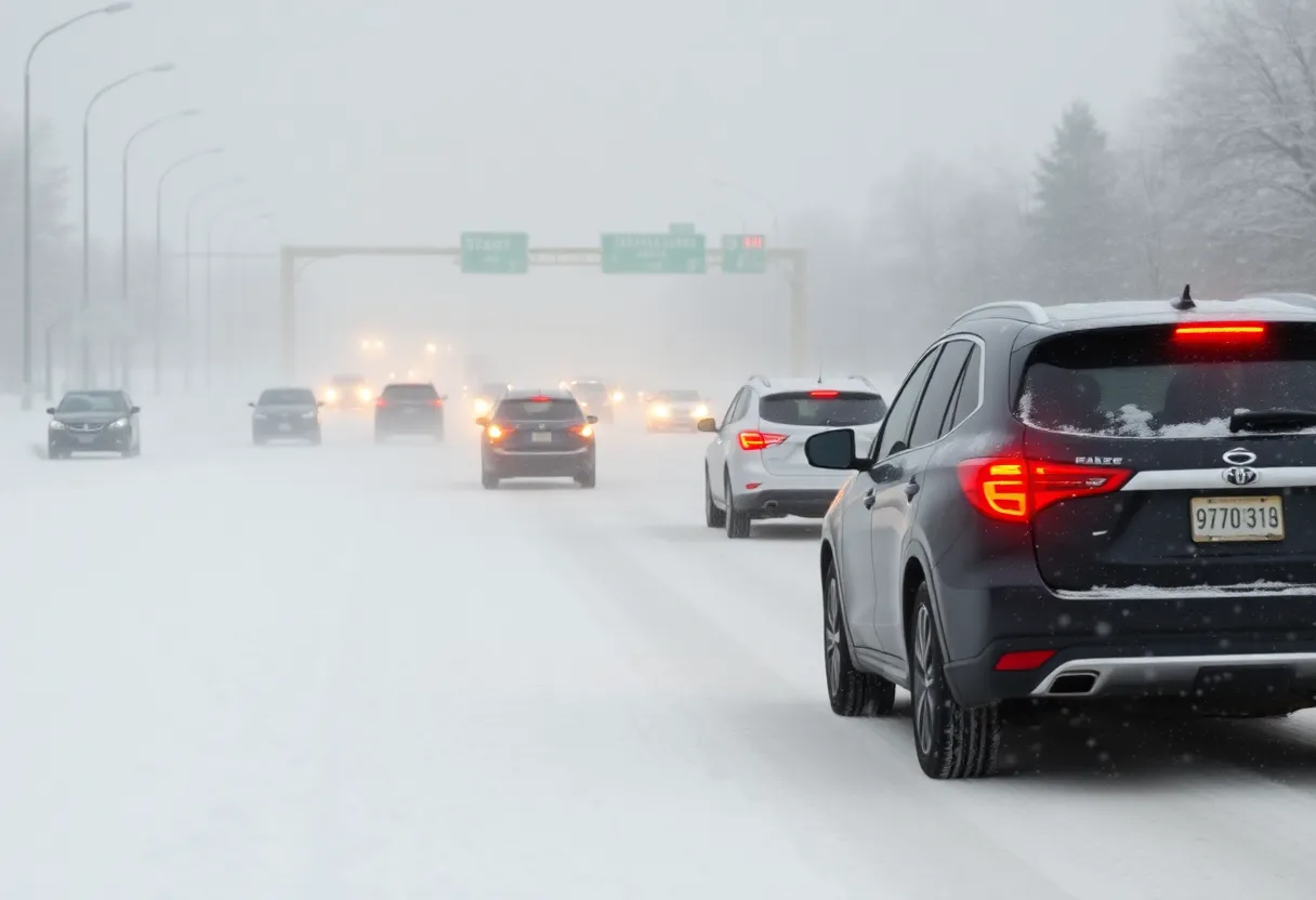 Winter traffic conditions in Kansas City