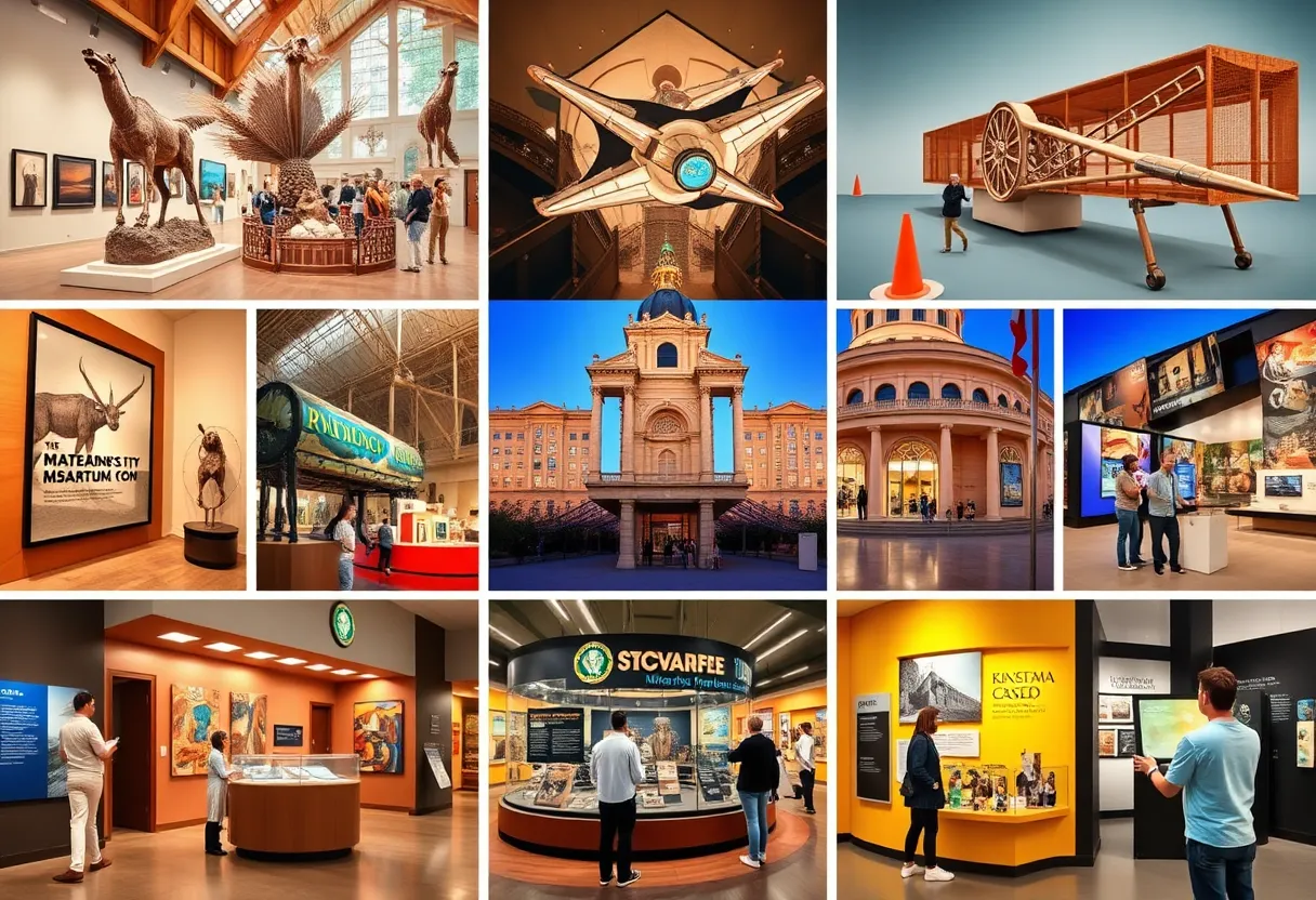 A collage of Kansas City museums featuring art, history, and interactive displays.