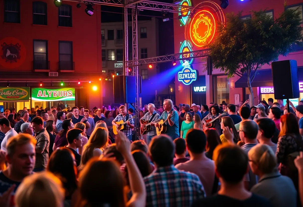 Crowd enjoying a live music concert in Kansas City