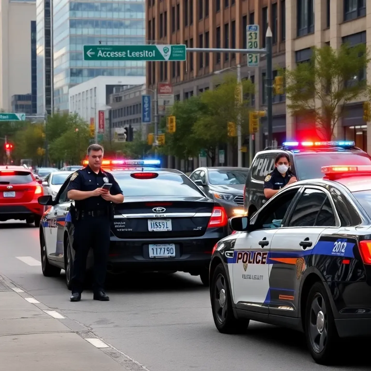 Kansas City police department patrol in the Crossroads district