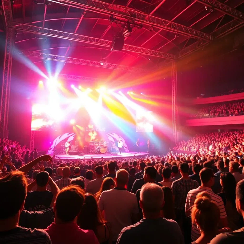 Audience enjoying a concert at the Azura Amphitheater