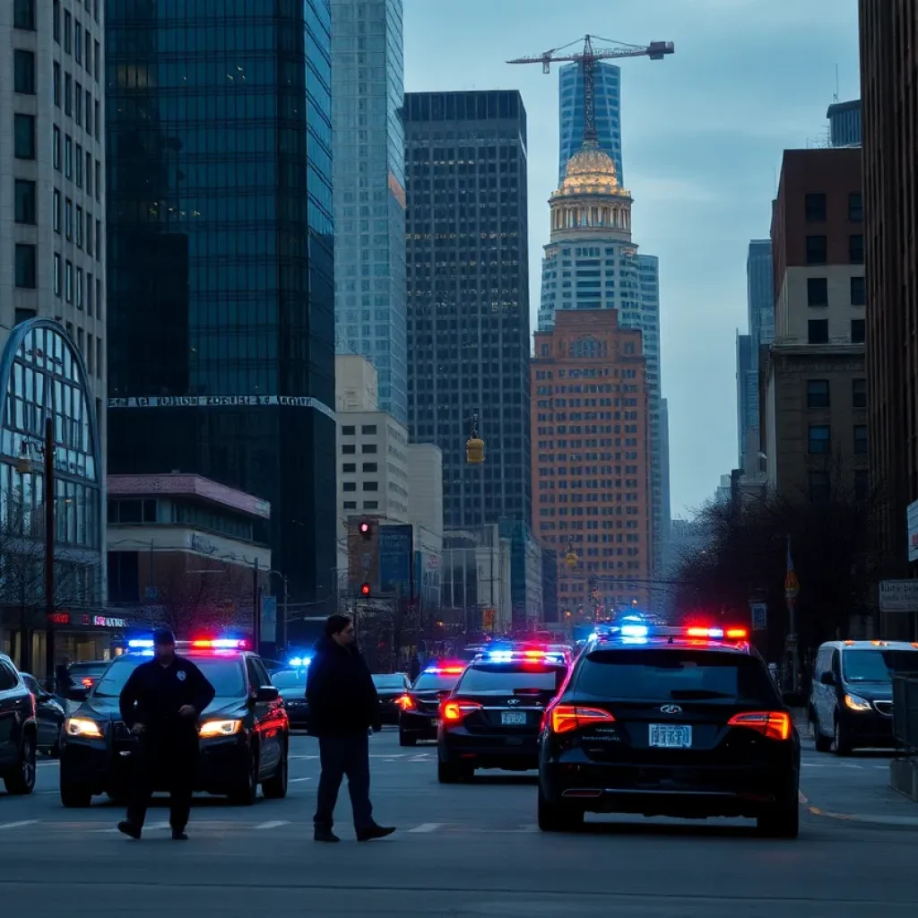 Police presence at a crime scene in Kansas City
