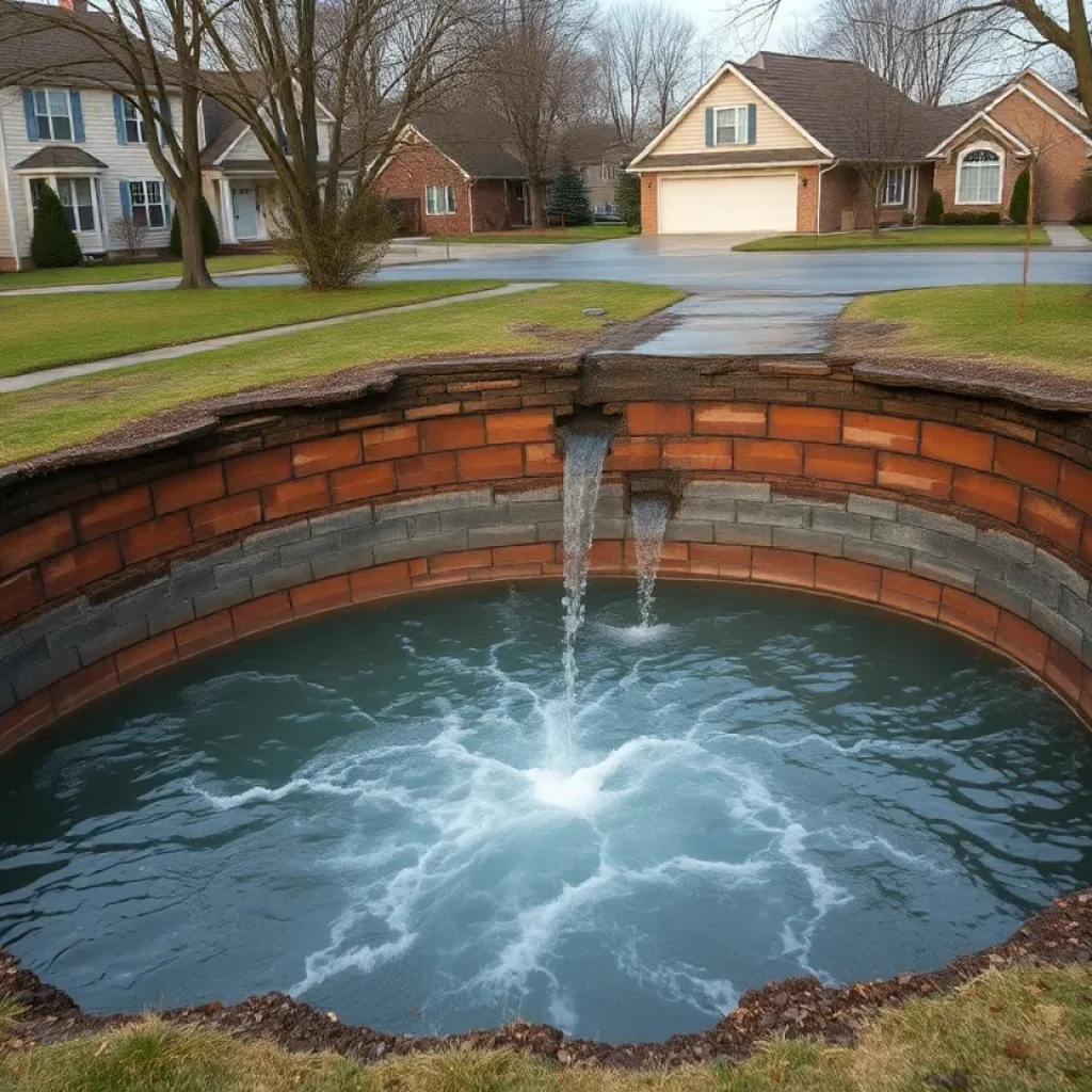 Water main break causing property damage in Kansas City Northland